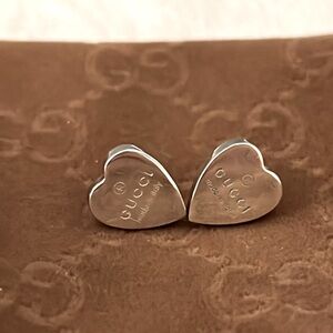 Authentic silver Gucci heart earrings